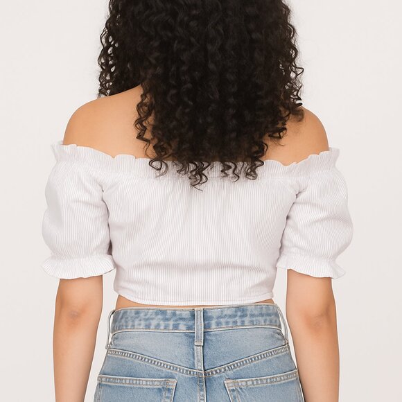 Off The Shoulder Puff Sleeve Top Size : L - Picture 4 of 4